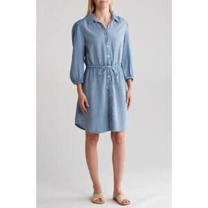 C&C California Dress Marie Double Cotton Gauze Shirtdress M Coastal Minimalist